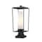 Z-Lite Sheridan 1 Light Outdoor Pier Mounted Fixture, Black & White Opal 595PHBS-SQPM-BK - alternate 1